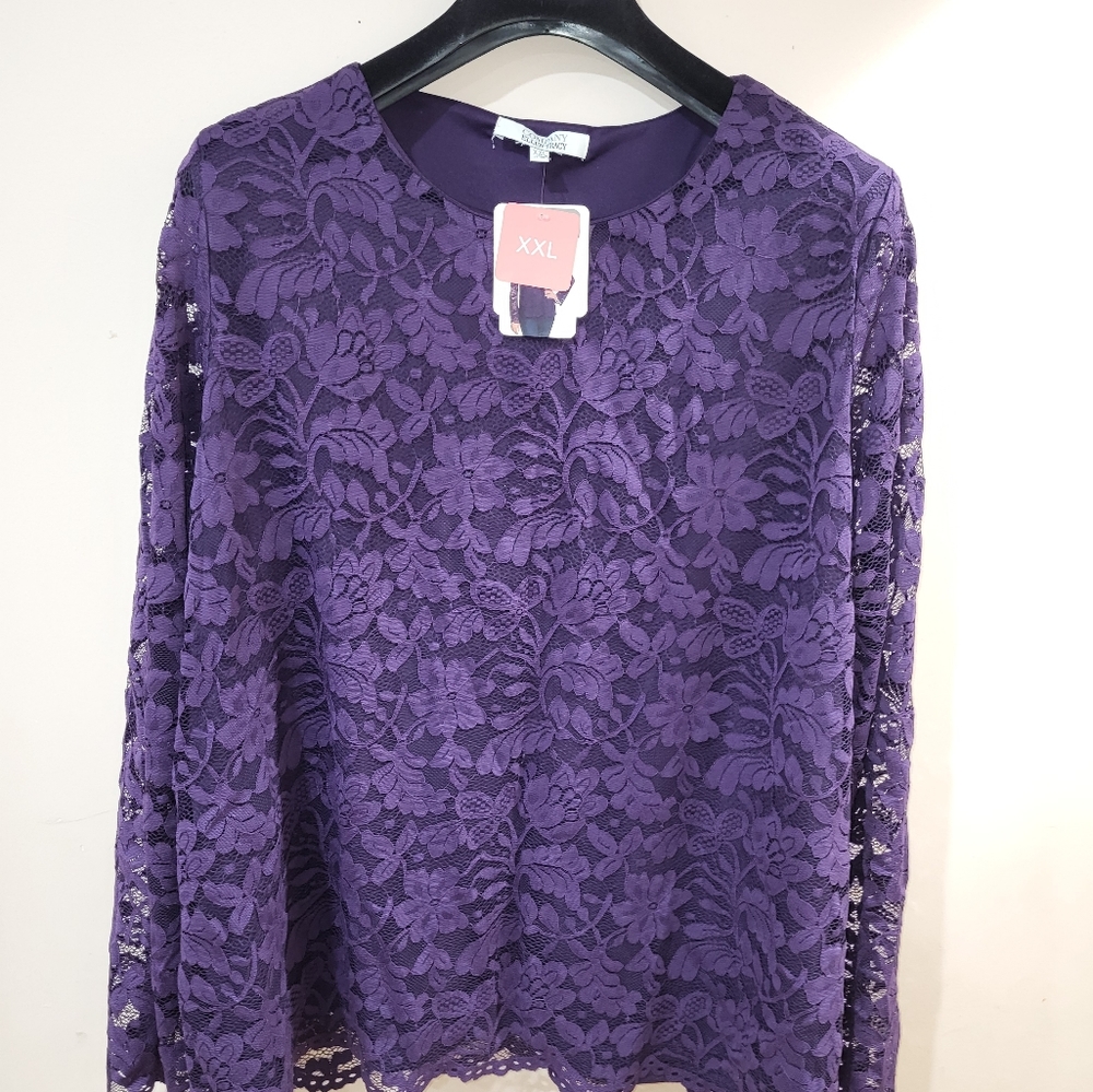 Women's elegant blouse 👚 Company ELLEN TRACY size XXL color: Violet